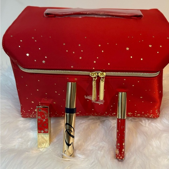 Estee Lauder Red Travel Bag set New lipsticks and Mascara New - Picture 10 of 10